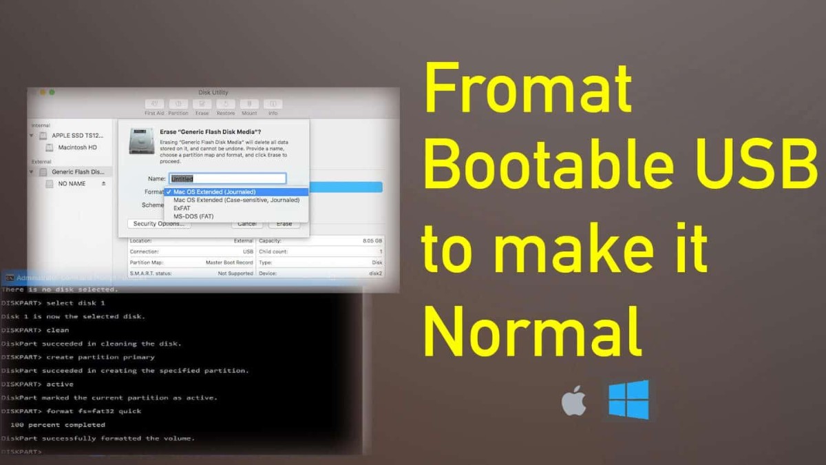what format for boot usb mac